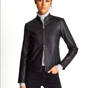 Reiss Allie Leather Biker Jacket Size 0